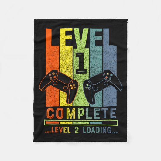 Level 1 Complete Gamer Gift 1 Years Wedding Annive Fleece Deken (Voorkant)