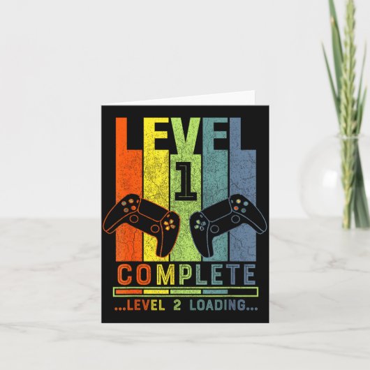 Level 1 Complete Gamer Gift 1 Years Wedding Annive Kaart (Voorkant)