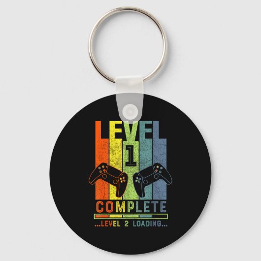 Level 1 Complete Gamer Gift 1 Years Wedding Annive Sleutelhanger (Voorkant)