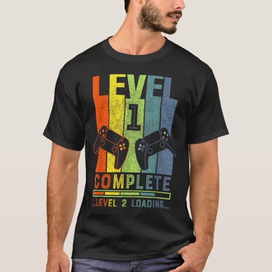 Level 1 Complete Gamer Gift 1 Years Wedding Annive T-shirt (Voorkant)