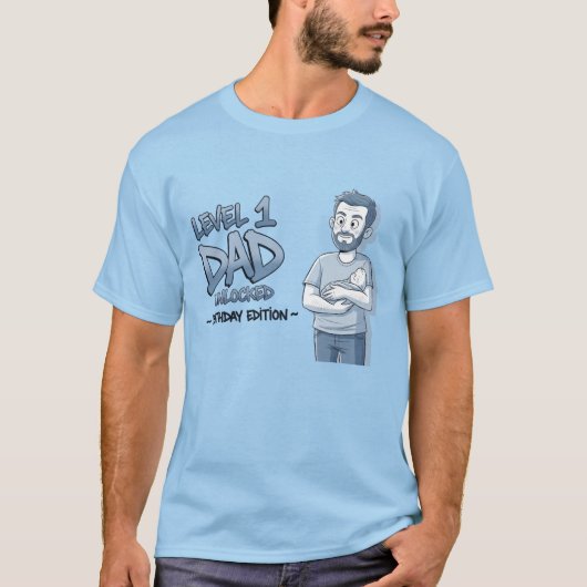 Level 1 Dad Unlocked - Birthday Edition T-shirt (Voorkant)