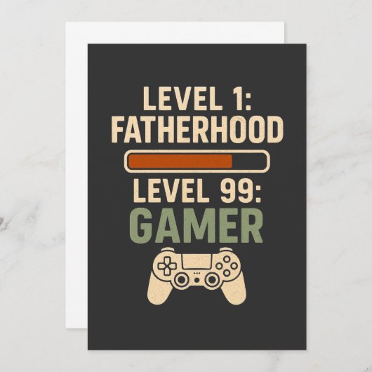 Level 1 Fatherhood, Level 99 Gamer Design Kaart (Voorkant / Achterkant)