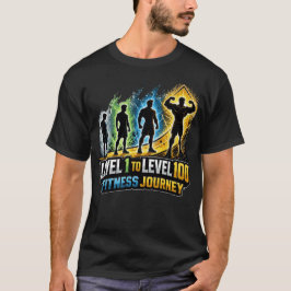 Level 1 naar Level 100 Fitness Reis: RPG Gym Prog T-shirt