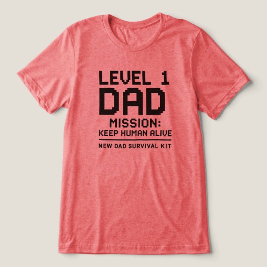 Level 1 Papa Missie Menselijke Levens Behouden Gra Tri-Blend Shirt (Design voorkant)
