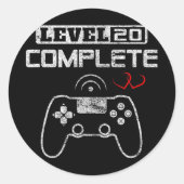 Level 20 Compleet 20e trouwdag vrouwen M Ronde Sticker (Voorkant)