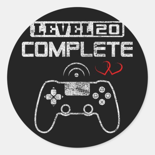 Level 20 Compleet 20e trouwdag vrouwen M Ronde Sticker (Voorkant)