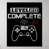 Level 20 Complete 20e bruiloft Jubileum Vrouwen M Poster (Voorkant)