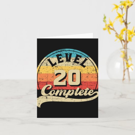 Level 20 Complete Gamer T-shirt 20ste bruiloft Ann Kaart (Gele Bloem)