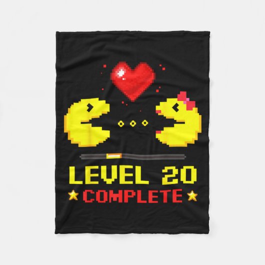 Level 20 Complete Gamers 20th Wedding Anniversary Fleece Deken (Voorkant)