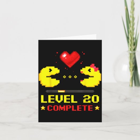 Level 20 Complete Gamers 20th Wedding Anniversary Kaart (Voorkant)