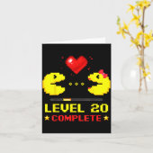 Level 20 Complete Gamers 20th Wedding Anniversary Kaart (Gele Bloem)