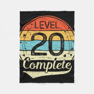 Level 20 Complete Retro 20e bruiloft Jubileum T Fleece Deken