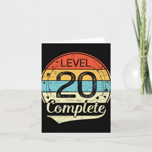 Level 20 Complete Retro 20e bruiloft Jubileum T Kaart (Voorkant)