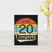 Level 20 Complete Retro 20e bruiloft Jubileum T Kaart (Gele Bloem)