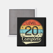 Level 20 Complete Retro 20e bruiloft Jubileum T Magneet (Voorkant / Achterkant)