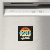 Level 20 Complete Retro 20e bruiloft Jubileum T Magneet (Insitu (Vaatwasser))