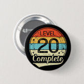Level 20 Complete Retro 20e bruiloft Jubileum T Ronde Button 5,7 Cm (Voorkant /achterkant)