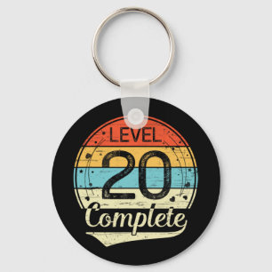 Level 20 Complete Retro 20e bruiloft Jubileum T Sleutelhanger