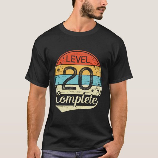 Level 20 Complete Retro 20e bruiloft Jubileum T T-shirt (Voorkant)