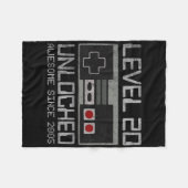 Level 20 Ontgrendeld 20e Verjaardag 20 Jaar Oude V Fleece Deken (Voorkant (Horizontaal))