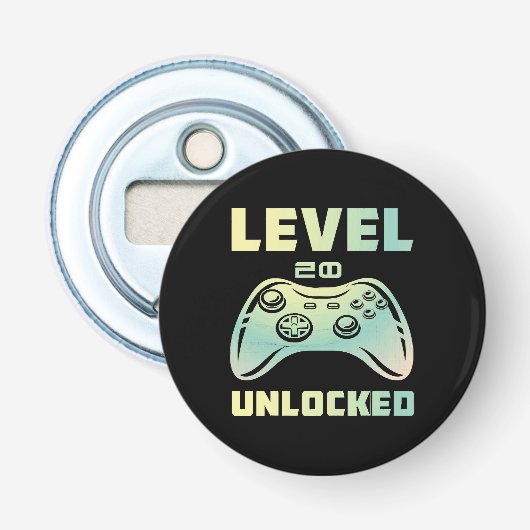 level 20 ontgrendeld button flesopener (Voorkant)