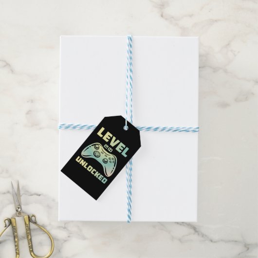 level 20 ontgrendeld cadeaulabel (Met Touw)