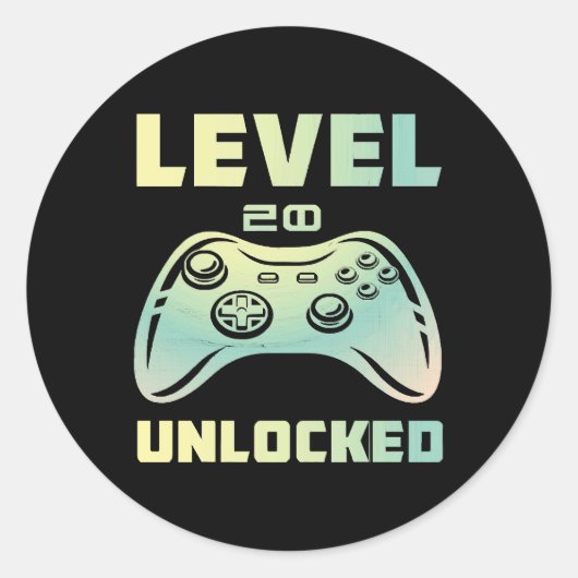 level 20 ontgrendeld ronde sticker (Voorkant)