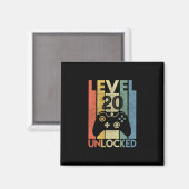 Level 20 Ontgrendeld Shirt Grappige Videogamer 20s Magneet (Voorkant / Achterkant)
