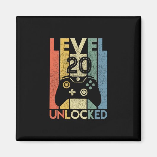Level 20 Ontgrendeld Shirt Grappige Videogamer 20s Magneet (Voorkant)
