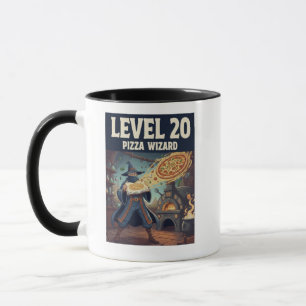 Level 20 Pizza Tovenaar Fantasie Eten Magie Ontwer Mok