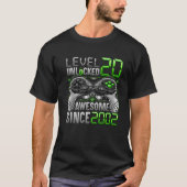 Level 20 Unlocked Awesome Since 2002 20Th Birthday T-shirt (Voorkant)
