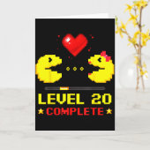 Level 20 Volledige Gamers 20e trouwdag Kaart (Gele Bloem)