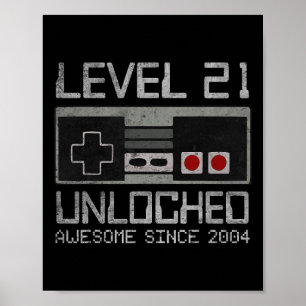 Level 21 Ontgrendeld 21e Verjaardag 21 Jaar Oude V Poster