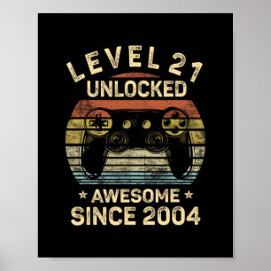 Level 21 Ontgrendeld 21e Verjaardag Cadeaus voor 2 Poster