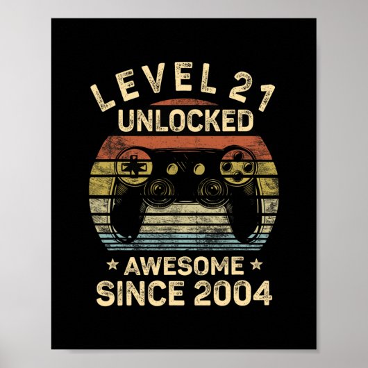 Level 21 Ontgrendeld 21e Verjaardag Cadeaus voor 2 Poster (Voorkant)