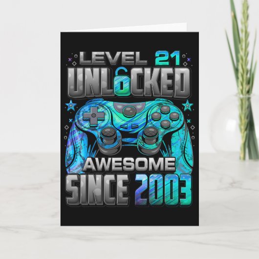Level 21 Ontgrendeld Geweldig Sinds 2003 21e Verja Kaart (Voorkant)