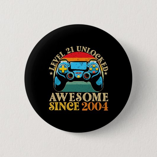 Level 21 Ontgrendeld Geweldig Sinds 2004 21e Verja Ronde Button 5,7 Cm (Voorkant)