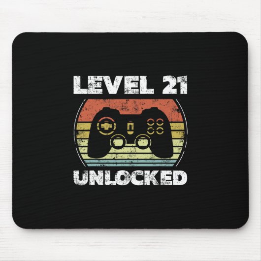 Level 21 Ontgrendeld Grappige Videospeler 21ste Ve Muismat (Voorkant)