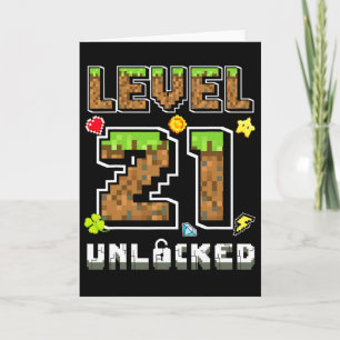 Level 21 Ontgrendeld Verjaardag 21e Jaar Verjaarda Kaart