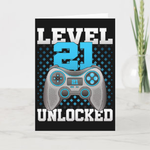 Level 21 Ontgrendeld Video Gaming 21ste Verjaardag Kaart
