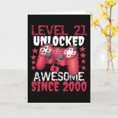 Level 21 Unlocked Awesome Since 2000 Kaart (Gele Bloem)