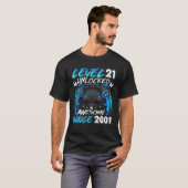 Level 21 Unlocked Awesome Since 2001 21St Birthday T-shirt (Voorkant volledig)
