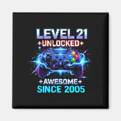 Level 21 Unlocked Awesome Since 2005 21st Birthday Magneet (Voorkant)