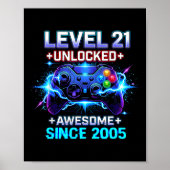 Level 21 Unlocked Awesome Since 2005 21st Birthday Poster (Voorkant)