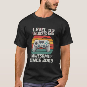 Level 22 ontgrendeld 22e verjaardag gaming 22 jaar t-shirt