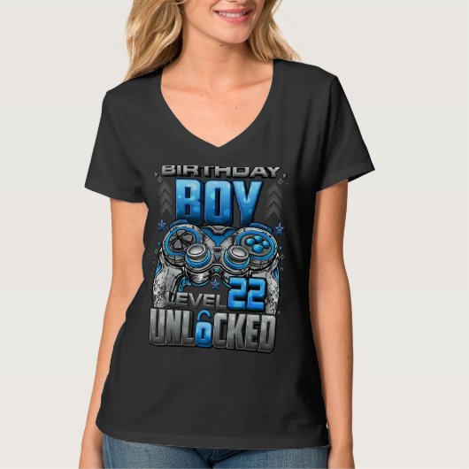 Level 22 Unlocked Awesome Since 2000 22nd Birthday T-shirt (Voorkant)