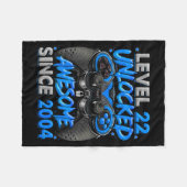 Level 22 Unlocked Awesome Since 2004 22nd Birthday Fleece Deken (Voorkant (Horizontaal))