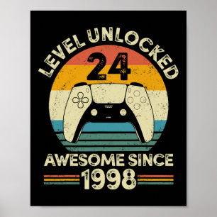 Level 24 Ontgrendeld Geweldig 1998 Videospeler 24e Poster