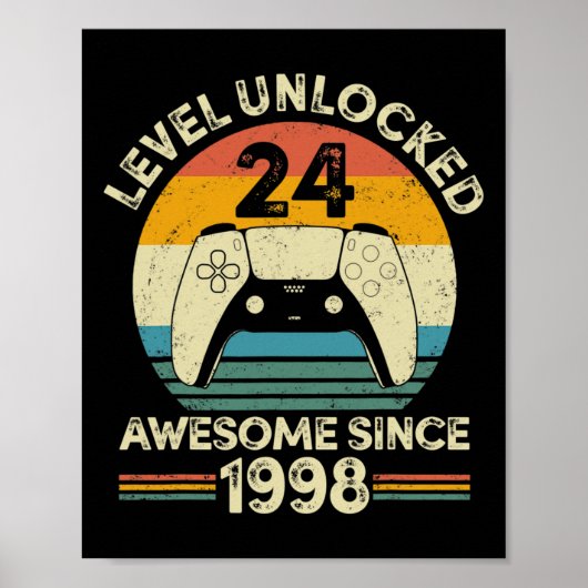 Level 24 Ontgrendeld Geweldig 1998 Videospeler 24e Poster (Voorkant)