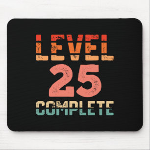 Level 25 Complete T-shirt Retro Gamer 25e Verjaard Muismat